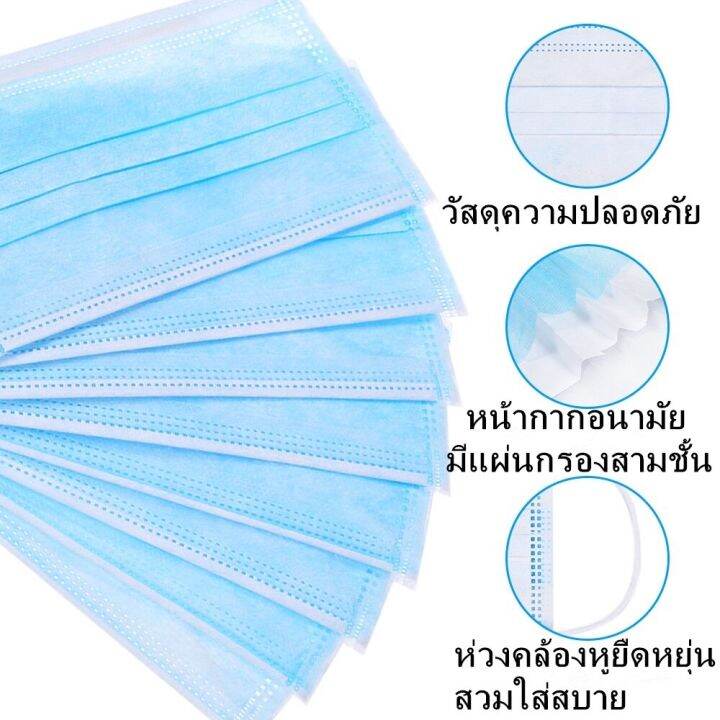 หน้ากากอนามัย-หนา-3ชั้น-1-กล่อง-50ชิ้น-มีกล่อง