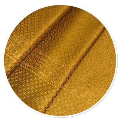 ไหมบุศราคัม ผ้าไหมนิ่ม ผ้าตัดชุดไทย ไหมทองกว้าง1เมตรยาว2 หลา(ยังไม่เย็บ) ผ้าตัดเสื้อ ผ้าเมตร ผ้ารับไหว้