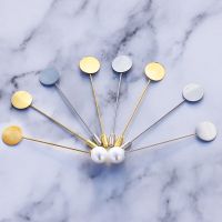 10Pcs/lot Gold Silver Plated Simulated Pearl Alloy Copper Brooch Pins For DIY Brooches Lapel Dress Jewelry Parts Accessories