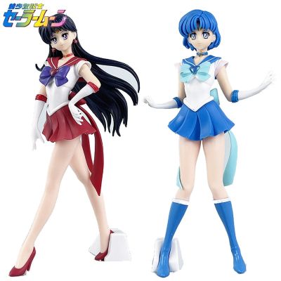ZZOOI Sailor Moon Anime Figure Hino Rei Mizuno Ami Sailor Mars Mercury Decor Ornaments Pvc Action Figurine Collectible Model Toy Gift