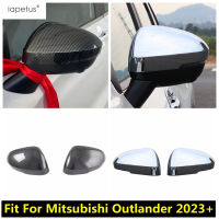 กระจกมองหลัง Cap Shell ตกแต่งสำหรับ Mitsubishi Outlander 2023 2024 ABS Chrome คาร์บอนไฟเบอร์อุปกรณ์เสริมภายนอก