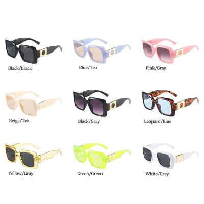 huawe New Women Drivers Glasses Large Frame Square Sunglasses Jelly Colored Glasses Trendy Street Uv Proof Retro Decorative Glasses