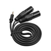 3.5mm to Dual XLR Cable Male 1/8 Inch to 3-Core Double XLR Audio Cable 4.9Ft TRS Audio Adapter Stereo Microphone Cable