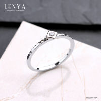 Lenya Jewelry  แหวนเงินแท้ 925 ชุปทองคำขาว ประดับด้วย Cubic Zirconia สวมใส่ได้ทุกวัน เสริมบุคลิกเพิ่มความมั่นใจ