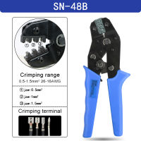 Crimping Pliers 0.1mm2-6mm2 for XH2.54ph2.02.84.86.33.962510 High precision plug spring terminal crimp tools SN-48B