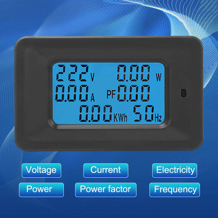 6-in 1 Home Electric Meter Panel AC 20A 110-250V Digital Display ...