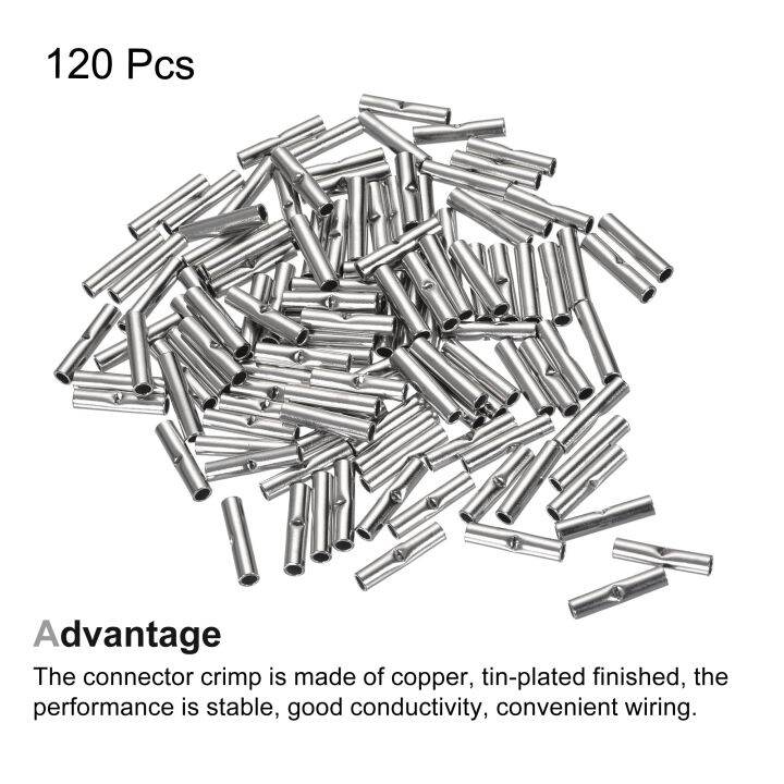 yf-100-200pc-non-insulated-butt-splice-wire-ferrules-electrical-cable-terminal-bare-tinned-crimp-22-10awg