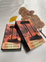 Divine Time Oracle Deck เวอร์ชั่นภาษาอังกฤษไพ่ทาโรต์หนาคุณภาพสูง12X7ซม. การ์ดรูนที่ไม่เหมือนใครการทำนายในเกมไพ่กล่อง