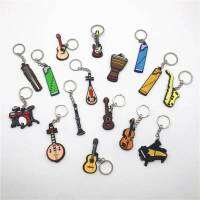 【DT】Creative Mini Musical Instrument Keychain Cute Silicone Guitar Piano Saxophone Key Chain Backpack Car Ornament Musician Jewelry hot