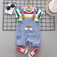 Summer Baby Boys Girls Clothes Sports T-Shirt + Bib Shorts Sets For Newborn Baby Boys Girls Clothing Birthday Sets Infant