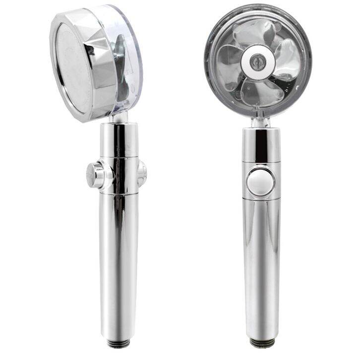 new-2021-dropshipping-propeller-driven-shower-head-with-stop-button-shower-head-with-fan-high-pressure-handheld-shower-nozzle-by-hs2023