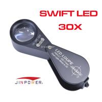 SWIFT LED 30x21มม กล้องส่องพระ  มีไฟ led แบบวงแหวนไฟรอบเลนส์ ไฟสว่างสุดๆ 480ลูเมน กันน้ำได้ถึง IP51 บอดี๊ดำ