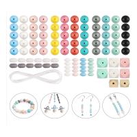 100 Pcs 15mm Silicone Beads Kit Silicone Accessory Kit Keychain Kit Round Shape Polygonal Silicone Beads for DIY Keychain Making Bracelet