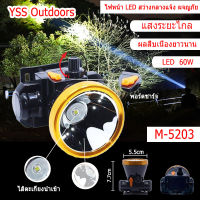 YSS Outdoors ไฟหน้า LED, ไฟหน้าแบบชาร์จไฟได้, ผจญภัย, กลางแจ้ง, แคมป์ปิ้ง, ไฟหน้าแบตเตอรี่ลิเธียม