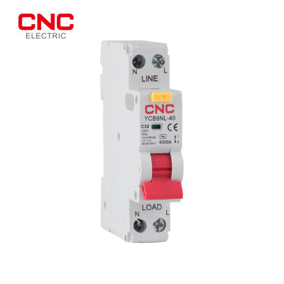 CNC 18มิลลิเมตร230โวลต์5060เฮิร์ต RCBO 1จุด N 6kA ที่เหลือในปัจจุบันที่แตกต่างกันเบรกเกอร์อัตโนมัติที่มีมากกว่าการป้องกันการรั่วไหลในปัจจุบัน