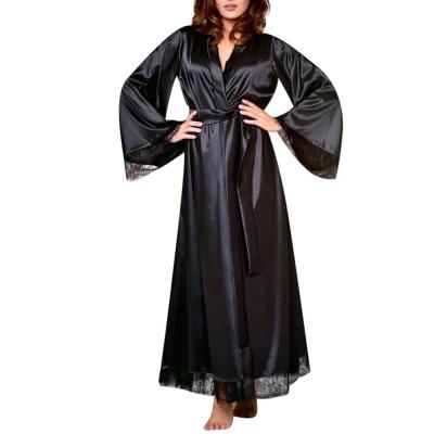 GUO ชุดกลางคืนชุดชั้นในเซ็กซี่สำหรับผู้หญิงชุดเดรสกิโมโนผ้าไหมยาวเสื้อคลุมอาบน้ำ