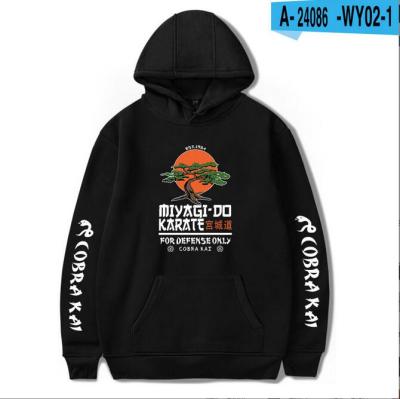 COBRA KAI Black Hoodies Sweatshirts Men Pullovers Harajuku Hip Hop Hooded Casual Comfortable Streetwear Size XS-4XL
