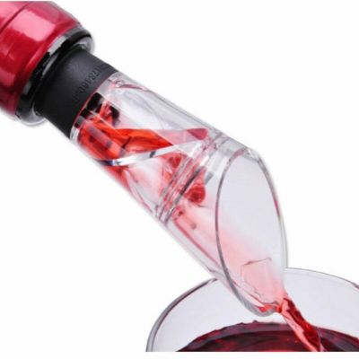 【❉HOT SALE❉】 liuaihong เครื่องฟอกอากาศสีแดงขนาดเล็ก2ชิ้นฝาที่รินไวน์เกลียวหมุนเร็ว360องศาสำหรับอุปกรณ์บาร์ใส่ขวด