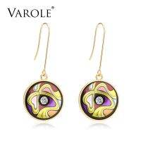【Transparent thinking】 VAROLE คลาสสิกวินเทจอินเดียวางต่างหูสำหรับผู้หญิงทาสี Feminino โบฮีเมียสไตล์ชาติพันธุ์เรขาคณิตต่างหูสำหรับผู้หญิง