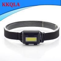 QKKQLA LED Head Lamp Mini Small COB Headlamp AAA Battery Headlight Torch Frontale Flashlight Lantern Hoofdlamp Fishing