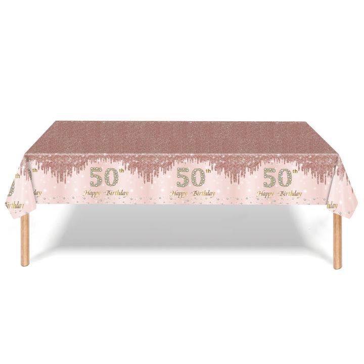 8guests-pink-rose-gold-paper-tableware-cheer-50-year-old-parti-plates-cups-queen-women-happy-50th-birthday-party-supplies