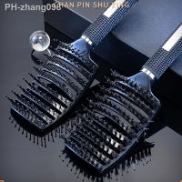 Professional Fluffy Hair Brush Curved Comb Styling Tool Scalp Massager Hollow Wide Teeth Scalp Hairbrush Comb Hairdressing Comb