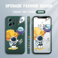 เคส Hontinga สำหรับ Xiaomi Redmi Note 12 4G เคสอวกาศนักบินอวกาศ Moon NASA ใหม่เคสลายขอบซิลิโคนนิ่มของเหลวต้นฉบับสี่เหลี่ยมเคสป้องกันกล้องเลนส์คลุมทั้งหมดเคสป้องกันโทรศัพท์ด้านหลังสำหรับเด็กหญิงเด็กชาย