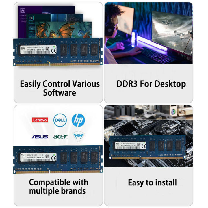 จัดส่งในกทม-24ชม-sk-hynix-ram-4gb-8gb-ddr3-1333-1600-mhz-หน่วยความจำเดสก์ท็อป-ram-dimm-pc3-10600-12800-14900-1-5v-ram