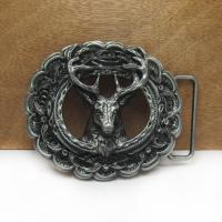 【CW】 BuckleClub DEER head western jeans gift belt buckle FP-02454 pewter finish 4cm width loop drop shipping