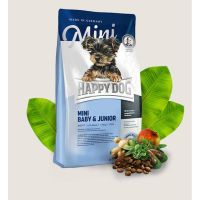 HOG อาหารสุนัข แบ่งขาย Happy Dog Mini Baby &amp; Junior อาหารลูกสุนัข พันธุ์เล็ก 1 kg อาหารหมา  สำหรับสุนัข