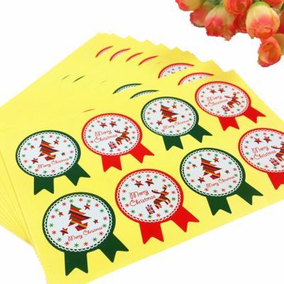 800pcs/Lot Medal pattern Christmas Tree And Deer design Packaging Seal Label stickers Stickers Labels