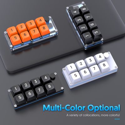 Mini RGB Programming Macro Custom Knob Mechanical Keyboard and Wide Gaming Mouse Combo 8 Key Copy Paste Button Photoshop Hotswap