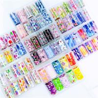【CW】 Design Nail Art Transfer Foils Cartoon Paper for Sticker Sliders Adhesive Nails Wraps Water Marble
