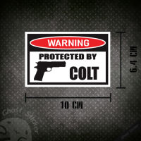 สติกเกอร์รูปปืน colt สติกเกอร์ติดรถยนต์ สติกเกอร์ป้ายคำเตือน ขนาด 10x6.4CM