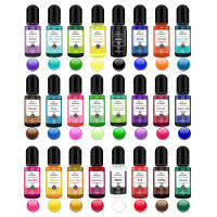 24 สี 10ml อีพ็อกซี่เรซิ่นเม็ดสี Art Ink Liquid Colorant หมึกสี Diffusion สำหรับ DIY เรซิ่นเทียนสบู่หัตถกรรมเครื่องประดับทำเครื่องมือ-GSDDA