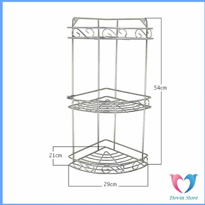 dovin-สแตนเลสเข้ามุม-ชั้นวางของในครัว-ติดตั้งแบบ-ชั้นวางเครื่องปรุงรส-ชั้นเก็บของในห้องน้ำ-เจาะผนัง-shelf