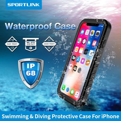 「Enjoy electronic」 SPORTLINK Waterproof For iPhone 13 11 14 Pro XR XS Max 12 8 Plus SE 2nd 2020 3rd 2022 Shockproof Case Built-in Screen Protector