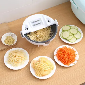 12 in 1 Multifunctional vegetable cutter shredders slicer with basket fruit  potato chopper carrot grater slicer mandoline