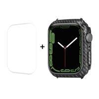 Apple นาฬิกาข้อมือซีรีส์8/7 41มม. เส้นใยคาร์บอน Casing PC + ครอบคลุมปกป้องหน้าจอ PET