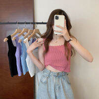 ฤดูร้อนใหม่ระยะสั้นการลดเสื้อกล้ามเข้ารูปพอดีเพรียวบางสำหรับผู้หญิงที่มีความรู้สึกการออกแบบขนาดเล็ก: แนวโน้มของเสื้อถักต้นแบบสำหรับสวมใส่ภายในและภายนอก