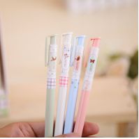 4 Pcs Kawaii Colorful Press Type Spring Ball Pens Ballpen Ballpoit Pens School Supplies Boligrafos Korean Stationery Abp40905