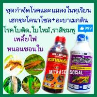 ชุด กำจัดโรคทุเรียน แมลงในทุเรียน  กำจัดเชื้อรา เฮกซะโคนาโซล 1ลิตร+ อะบาเมกติน 1 ลิตร ยาทุเรียน กำจัดหนอนเพลี้ย ใบติด ใบไหม้  เพลี้ยไฟ