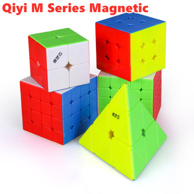 Qiyi MS Series Magnetic 2x2 3x3 MAGIC CUBE 4x4 5x5 Pyraminx ความเร็วก้อน antistress Qiyi 2M 3 M 4M 5M พีระมิดแม่เหล็ก CUBE Magic