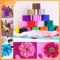 LIXIA 1 Roll สี สายรุ้ง อุปกรณ์ปาร์ตี้ Crepe Paper Streamers กระดาษ DIY Garland การถ่ายภาพฉากหลัง ตกแต่งงานแต่งงาน