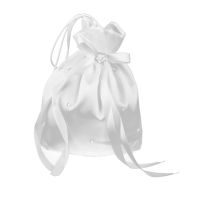 Wedding Bridal Flower Girl Drawstring Dolly Bag Crystal White Satin Handbag FOR Home Decoration Cleaning Tools