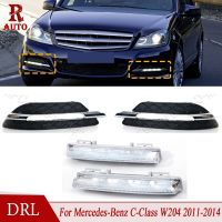 R-Auto Car LED DRL Daytime Running Light Rront Bumper Grilles For Mercedes-Benz C-Class W204 2011 2012 2013 2014 A2048803324