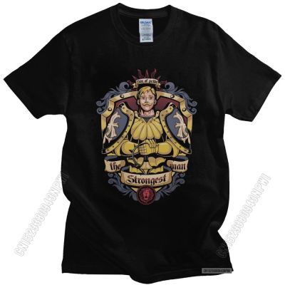 เสื้อยืดโอเวอร์ไซส์【Boutique Selection】เสื้อยืด ผ้าฝ้าย 100% พิมพ์ลายสิงโต Seven Deadly Sins Escanor แฟชั่นสไตล์ญี่ปุ่น  P1FC