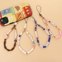 New Product Ins Trendy Evil Eye Jewelry Mobile Phone Straps Colorful Acrylic Bead Cell Phone Lanyard Portable Anti-Lost Handmade Lanyard