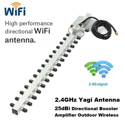 เสา Wifi Antenna Outdoor 2.4G WiFi Antenna 25dB Booster Amplifier