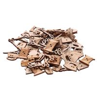 100Pcs Sewing Machine Scissors Shaped Wooden Buttons Sewing Button For Children Clothes Decorative Button Scrapbooking Accessory Haberdashery